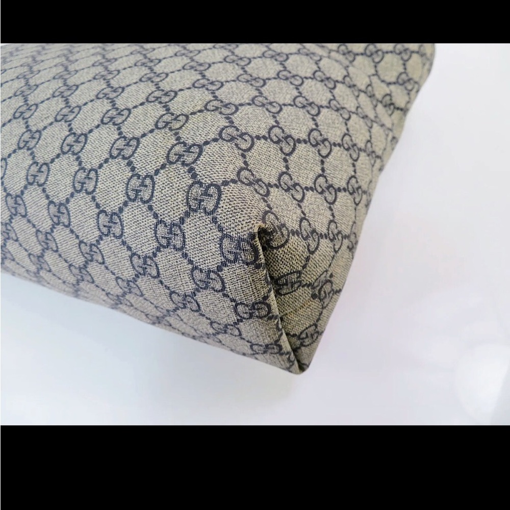 Gucci GG Supreme Monogram PVC Canvas & Leather Tote Navy - Picture 7 of 11